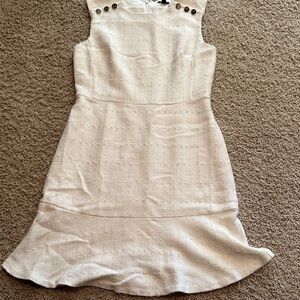 Ann Taylor Cream Textured Mini Dress